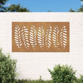 Patio Wall Decoration 41.3"x21.7" Corten Steel Leaf Design