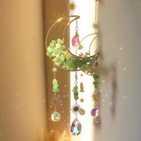 1pc Rainbow Maker Crystal Suncatcher - Enhance Your Home Decor with Aquamarine, Amethyst, and Obsidian - Perfect for Garden, Yard, Bedroom, Balco (Color: Green Dongling)