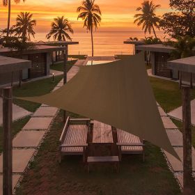 Artpuch Custom Size Brown Sun Shade Sail Triangle Canopy 185 GSM Durable Fabric UV Block Awning for Outdoor Patio Garden Backyard (Customized Ava (Color: Brown, size: 11'x19')