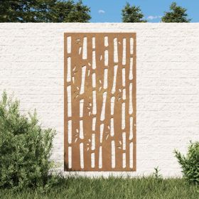 Patio Wall Decoration 41.3"x21.7" Corten Steel Bamboo Design (SKU: 824481)